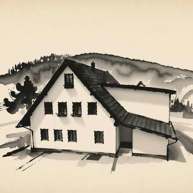 Ilustrační kresba: Penzion Dřevěnka