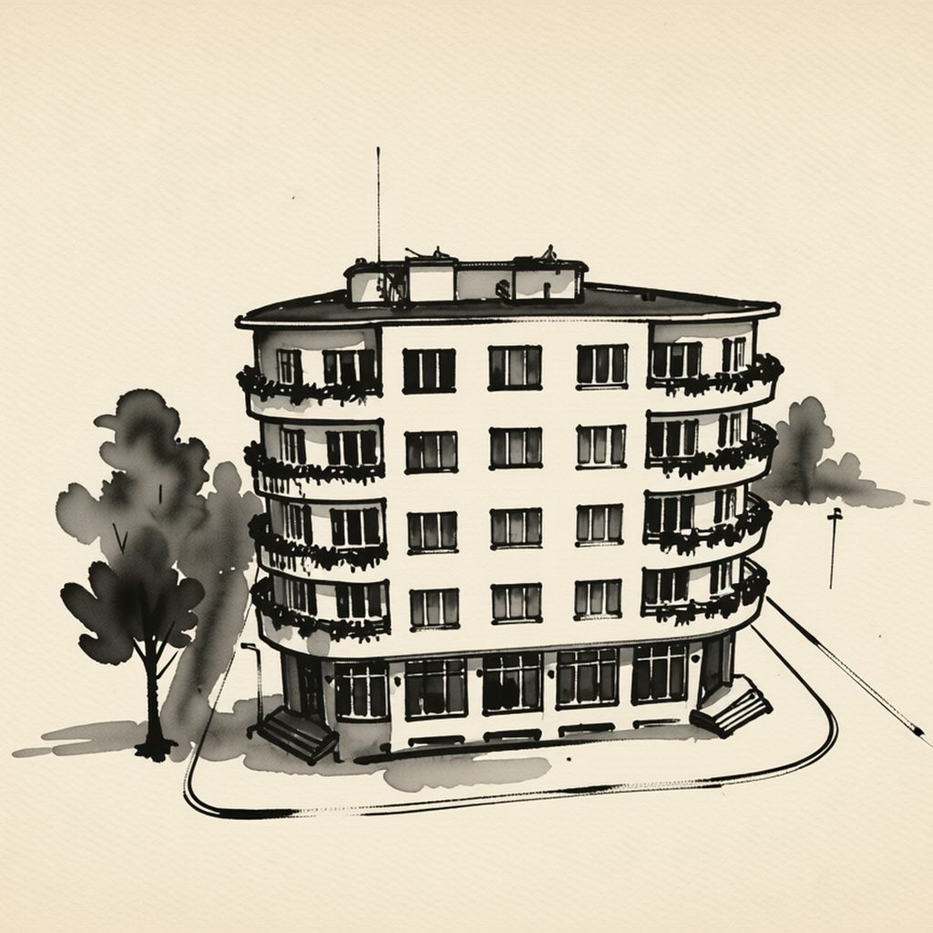 Ilustrační kresba: Hotel Bellevue Tlapák