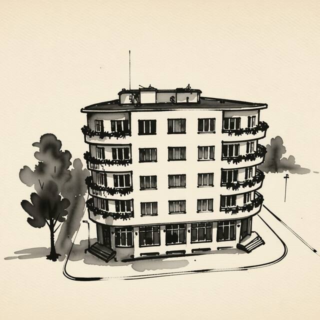 Ilustrační kresba: Hotel Bellevue Tlapák