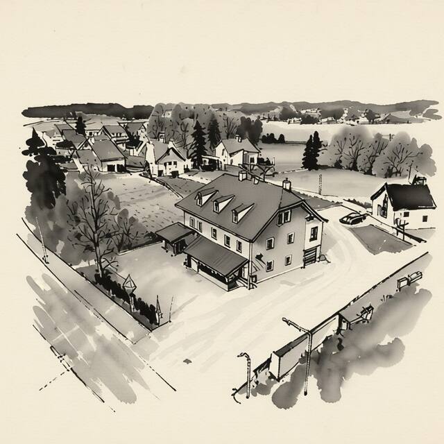 Ilustrační kresba: Penzion Sen