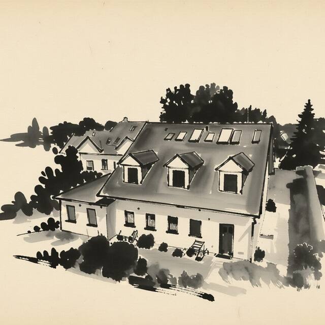 Ilustrační kresba: Penzion Vrkoč