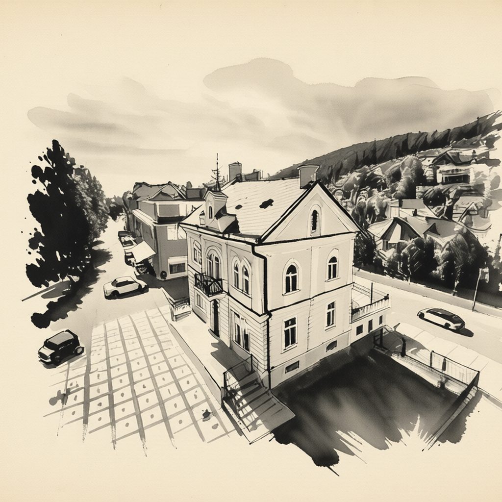 Ilustrační kresba: Vila Slavia