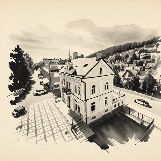 Ilustrační kresba: Vila Slavia
