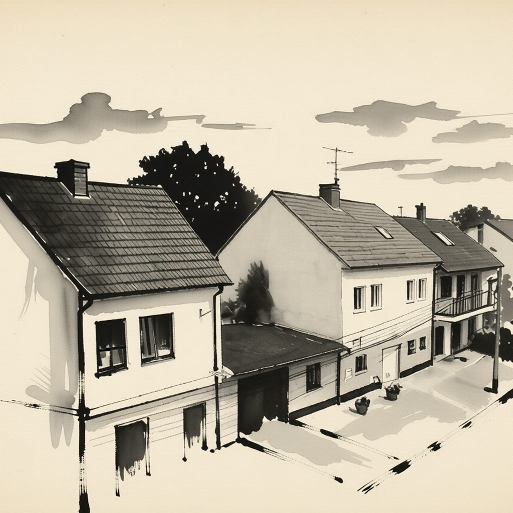 Ilustrační kresba: Ubytování Naproti sklepa