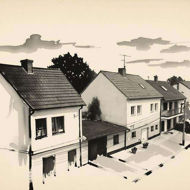 Ilustrační kresba: Ubytování Naproti sklepa