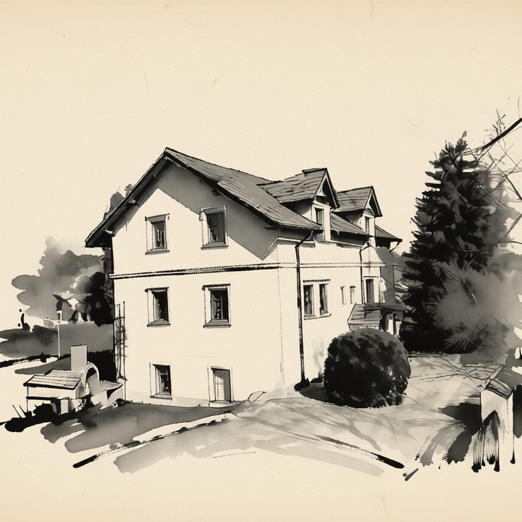 Ilustrační kresba: Pension U Barona Prášila