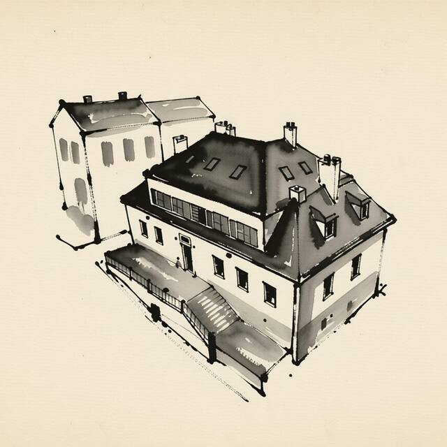 Ilustrační kresba: Hotel Zlaty Lev