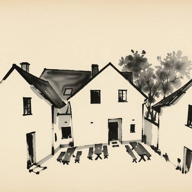 Ilustrační kresba: Pension Florián