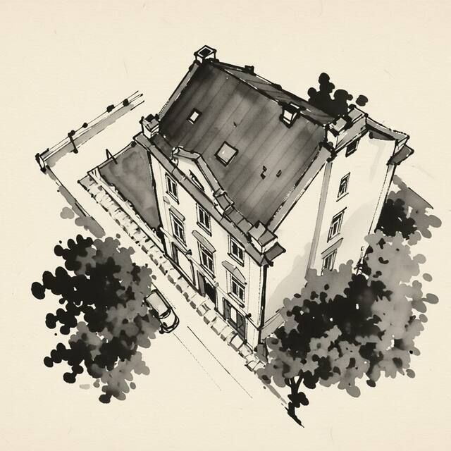 Ilustrační kresba: Apartmán Karlova