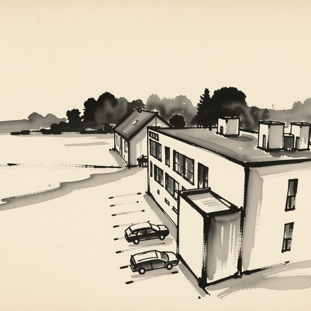 Ilustrační kresba: Hotel Aréna