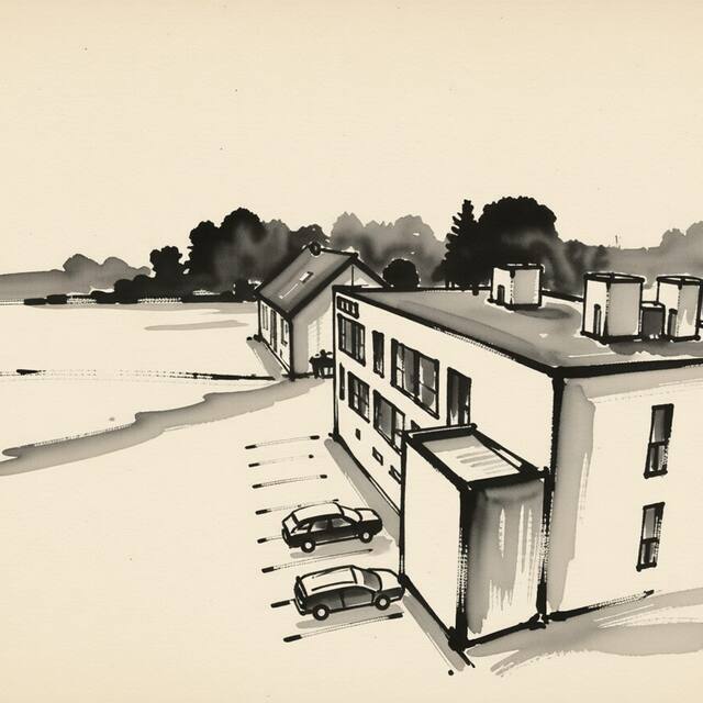 Ilustrační kresba: Hotel Aréna