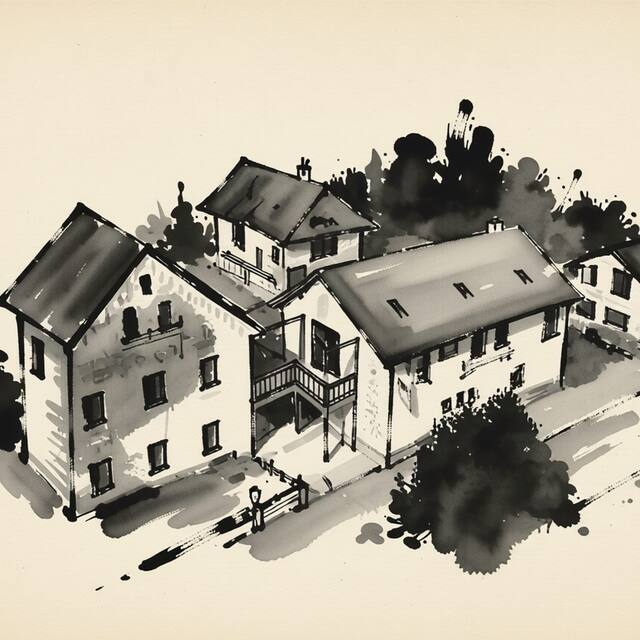 Ilustrační kresba: Pension U Dubu