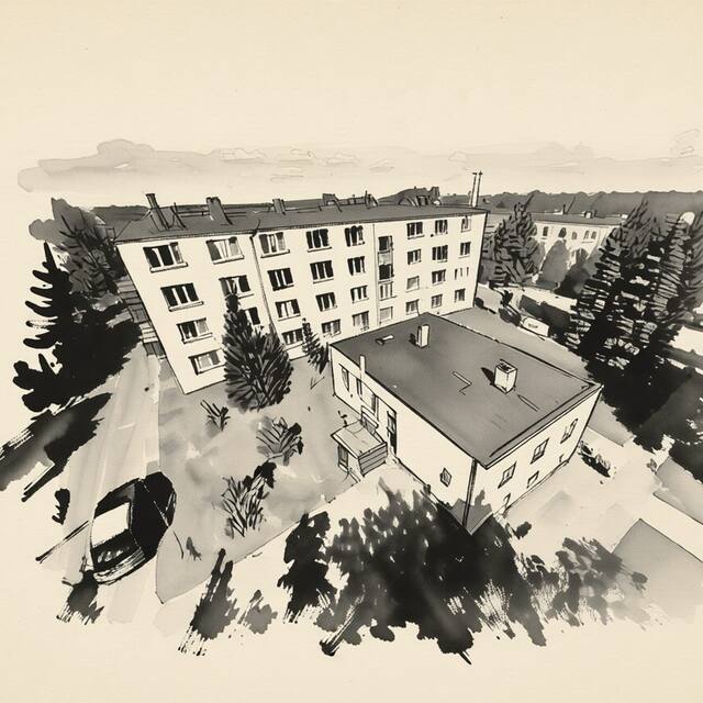 Ilustrační kresba: Ubytování Stavounion