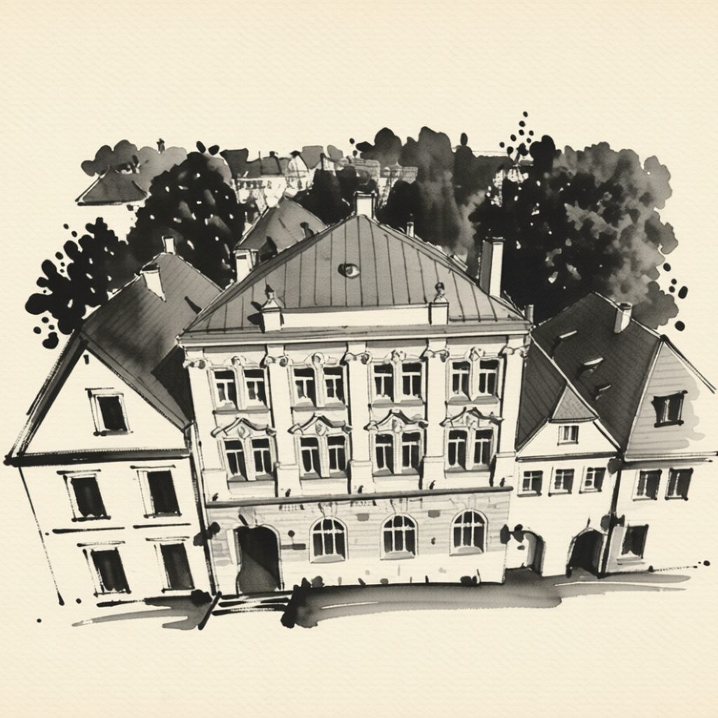 Ilustrační kresba: Hotel Horšovský Týn - Sál Šumava