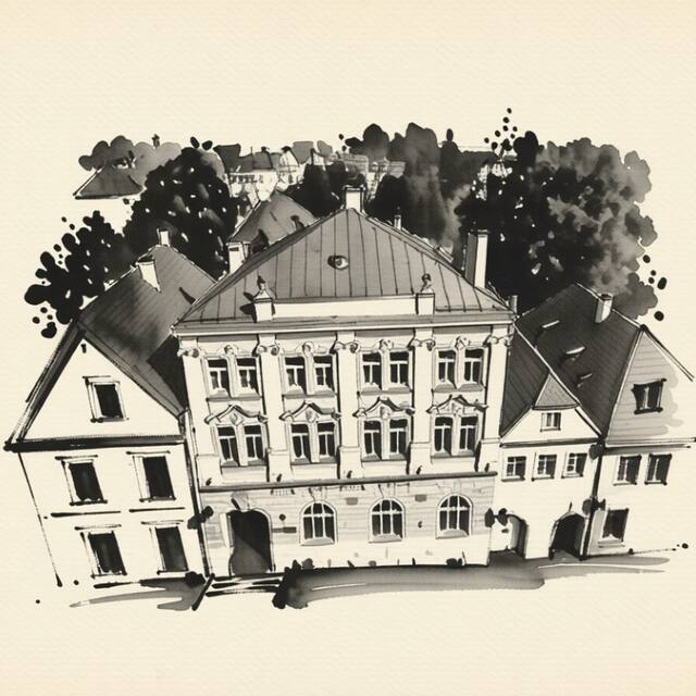 Ilustrační kresba: Hotel Horšovský Týn - Sál Šumava